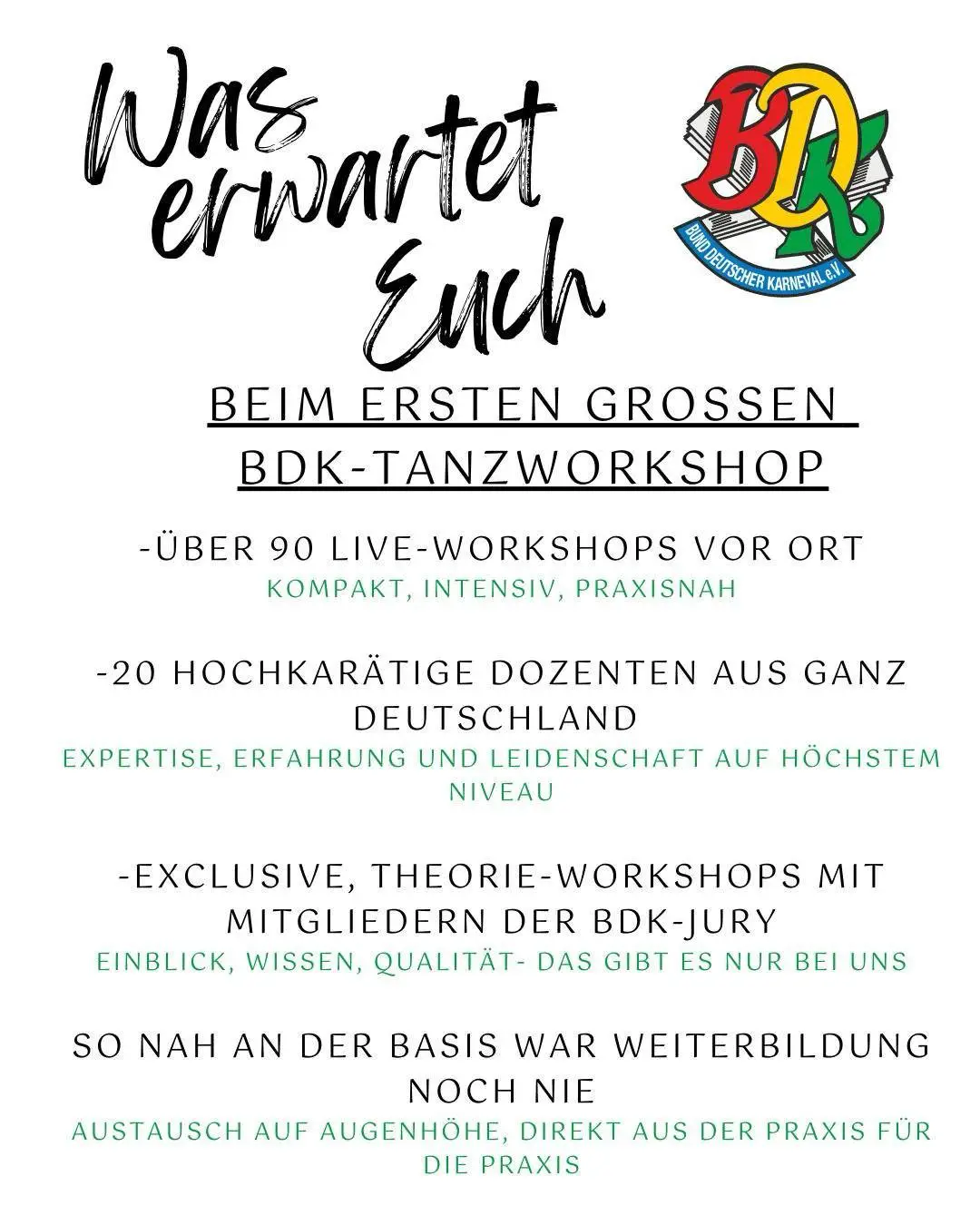Werbung für die BDK Workshops 2026